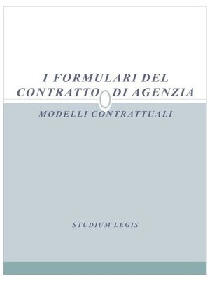 cover image of I formulari del contratto di agenzia